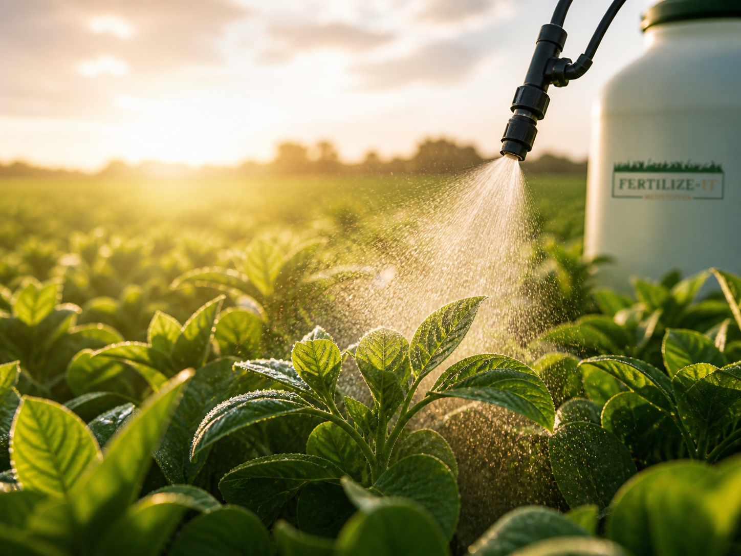 Vloeibare elixir spray op gewassen